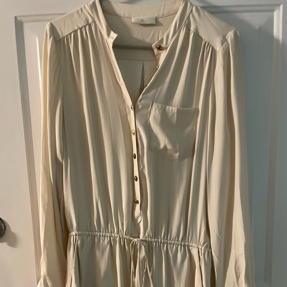 Lyla Dumont Silk Cream Romper Small